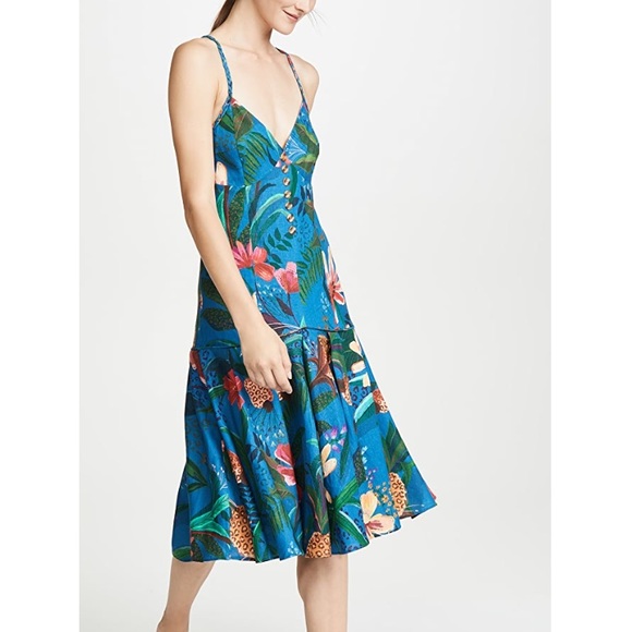 NEW NWT Farm Rio Anthropologie Midi Floral Dress S - Picture 4 of 5